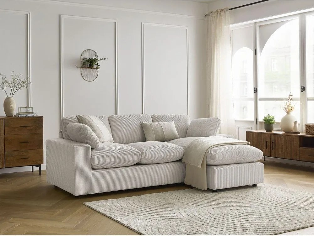 Bézs kordbársony sarokkanapé Belair – Bobochic Paris