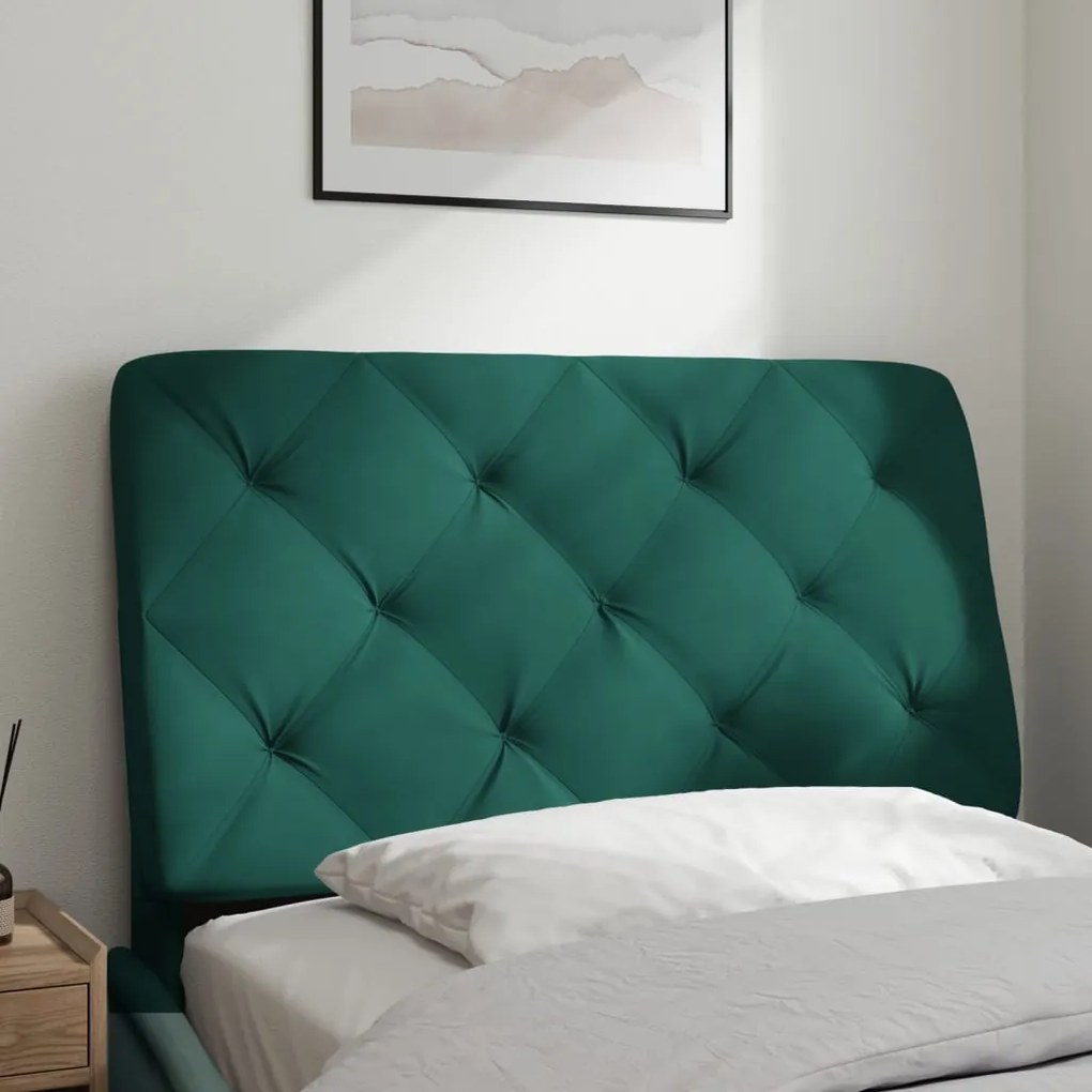 sötétzöld bársony fejtámla párna 90 cm