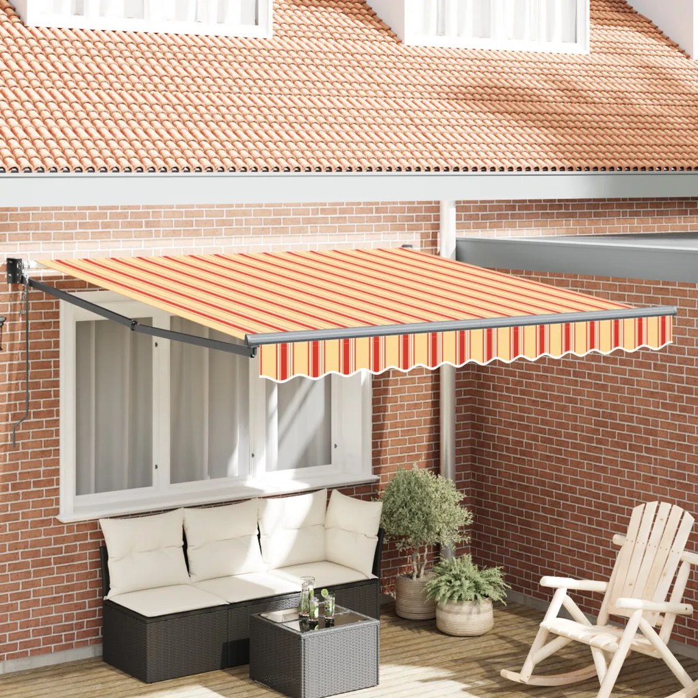 Automatikus Behúzható Napellenző Narancs és Sárga 350x250 cm