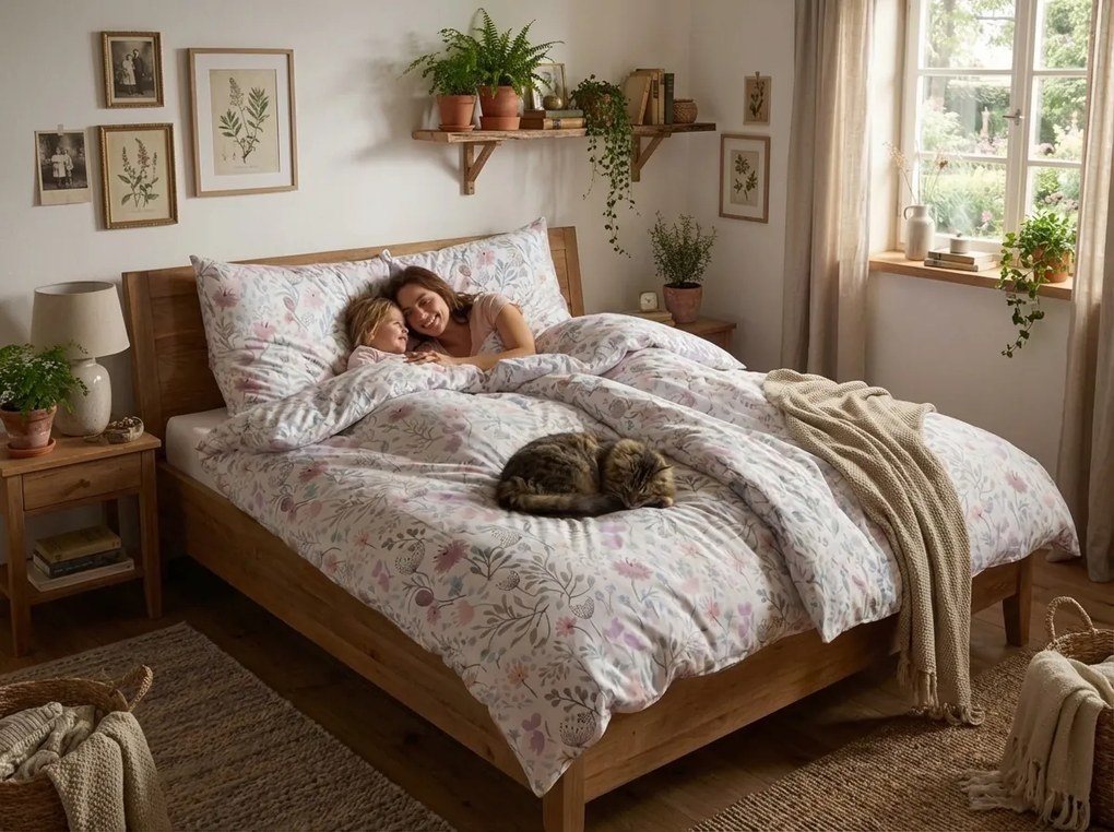 Renforcé pamut ágyneműhuzat FLORENO fehér Ágyneműhuzat mérete: 70 x 90 cm | 140 x 200 cm