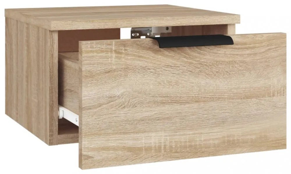 2 db sonoma tölgy falra szerelhető éjjeliszekrény 34x30x20 cm