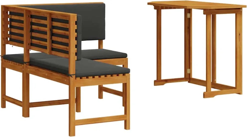 vidaXL Kert Pad Készlet 2 pcs Barna Tömör Akácfa
