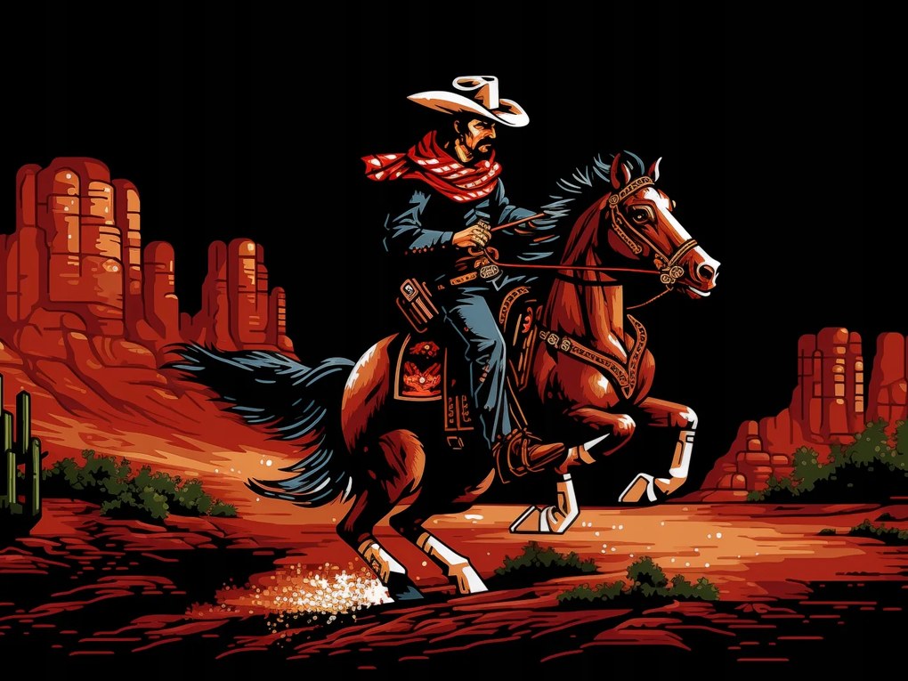 Poszter 40x30cm Galopp a prérin