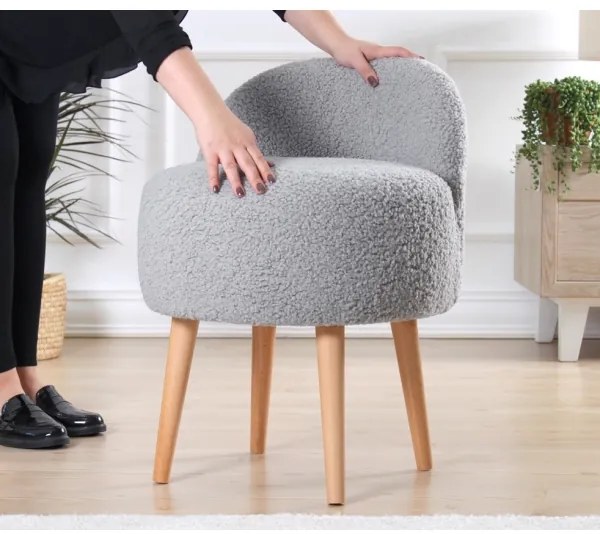 MIKI puff, átmérő 46 cm, szürke