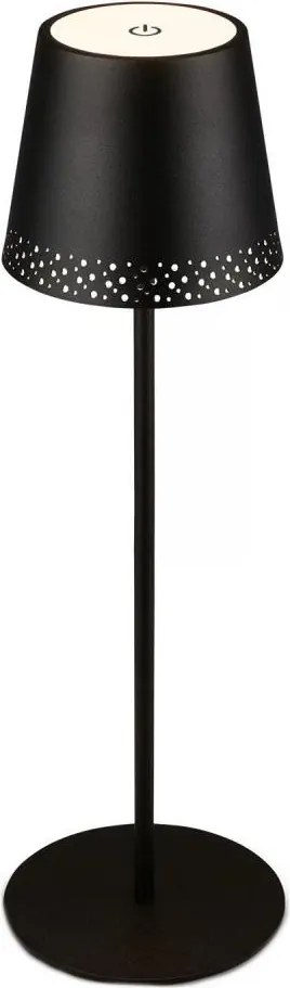 Brilo - LED újratölthető érintésvezérelt asztali lámpa KIKI LED/2,6W/5V IP44 2600 mAh fekete
