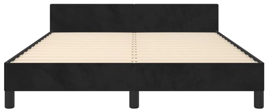 fekete bársony ágykeret matrac nélkül 140x200 cm
