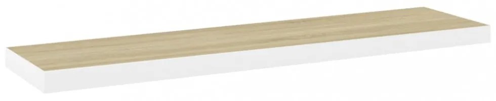 fehér-tölgyszínű MDF lebegő fali polc 90 x 23,5 x 3,8 cm
