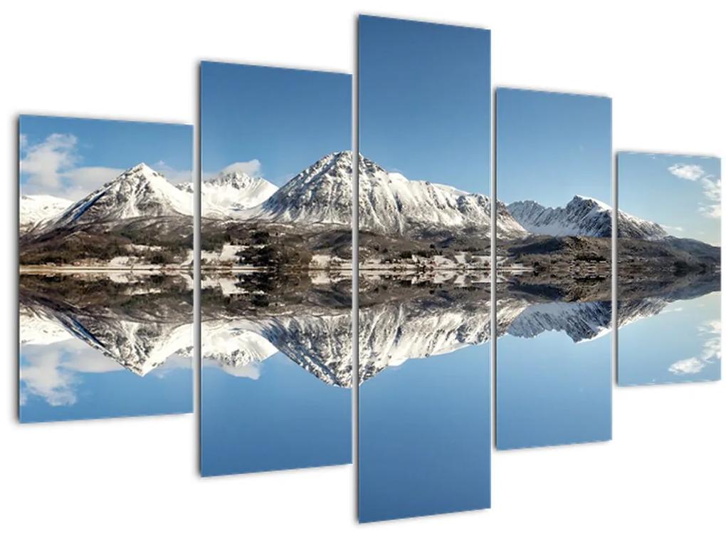 A hegyek képe és a tükröződés (150x105 cm)