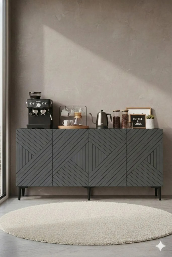 Ferro komód, antracit, 150 cm