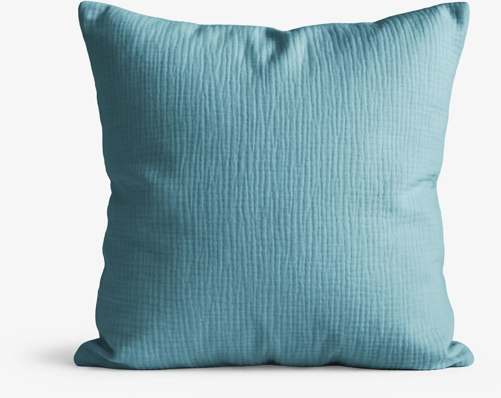 Goldea muszlin párnahuzat - petrolkék 40 x 40 cm