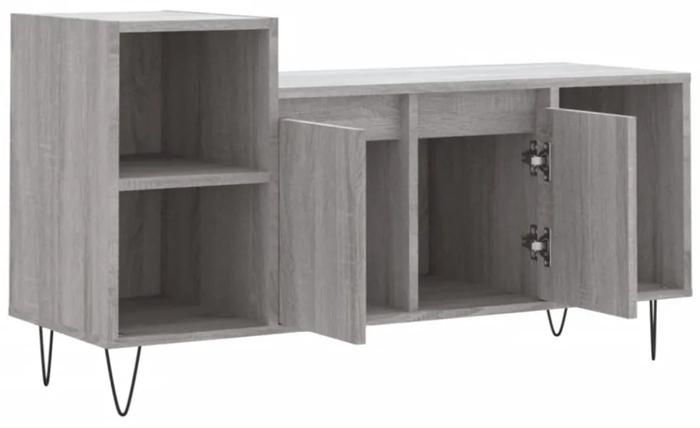 szürke sonoma színű szerelt fa TV-szekrény 100x35x55 cm