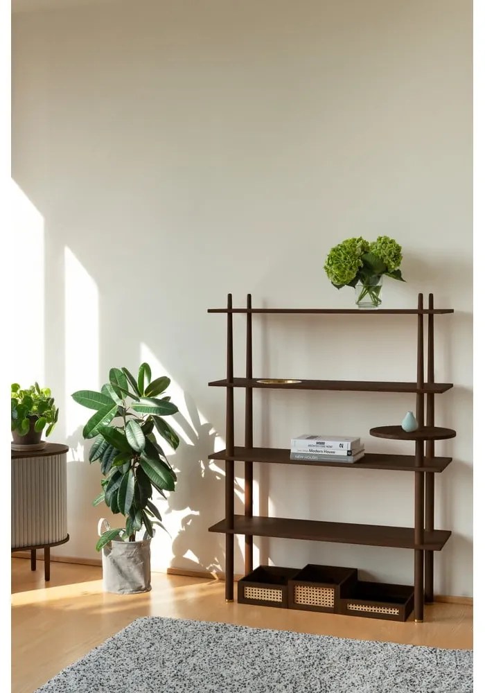 Barna moduláris polcrendszer tölgyfa dekorral 110x148 cm Stories – UMAGE