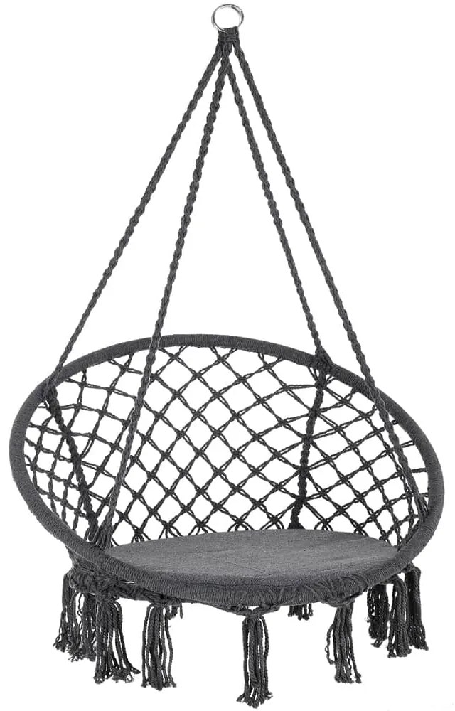 BOHO függőszék párnával, Ø61cm, antracit Jurhan