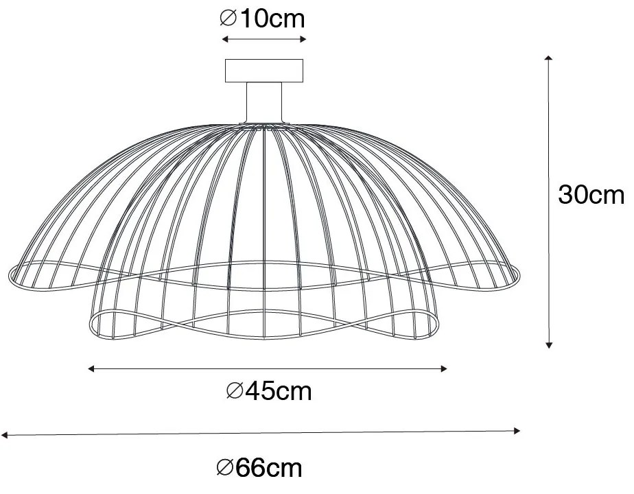 Design mennyezeti lámpa bronz 45 cm - Pua