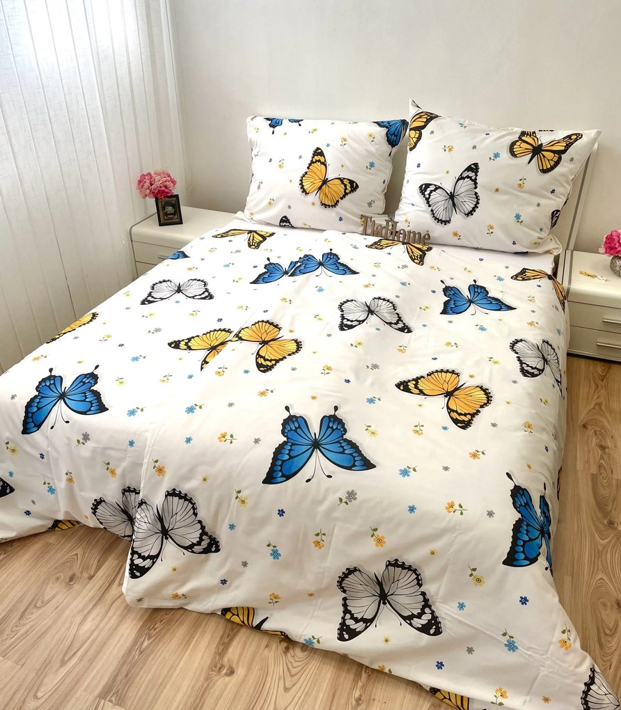 Pamut lepedők Színes pillangók 200x140cm+90x70cm TiaHome