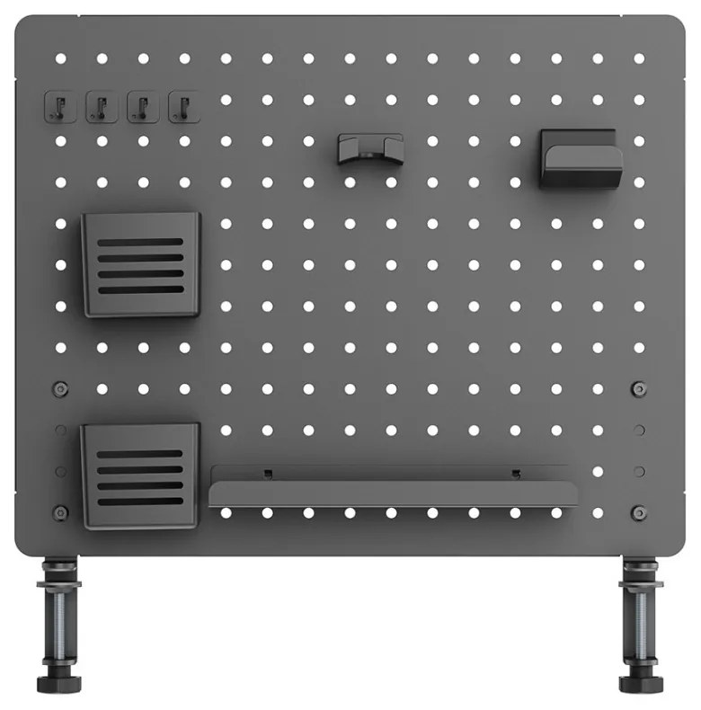Perforált tábla, pegboard, rendszerező íróasztalhoz, fekete 57,5x52cm LVN System LV0155