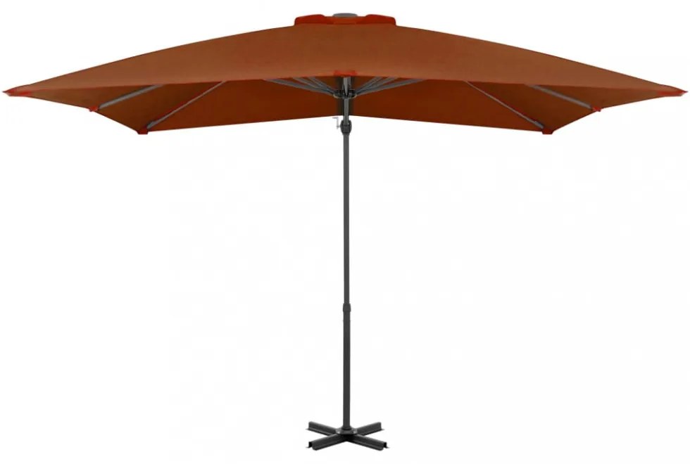 terrakotta színű konzolos napernyő alumíniumrúddal 250 x 250 cm