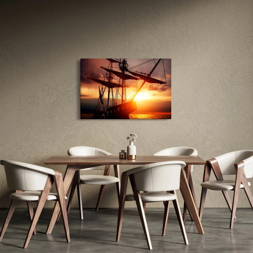 Kép - Ősi kalózhajó (90x60 cm)