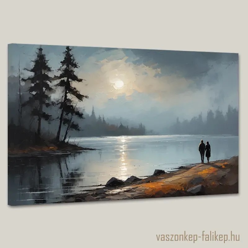 Romantikus holdvilág a tónál falikép – hangulatos prémium dekoráció 60x40 cm