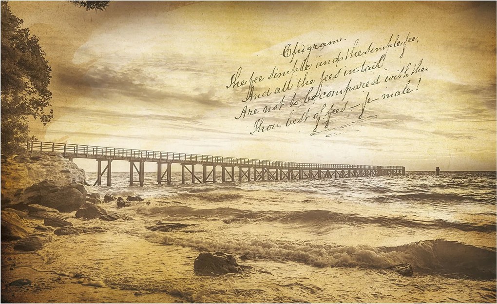 Fotótapéta Tengeri hangulatok Ocean Vintage Pirs vinil 312x219 +ragasztó