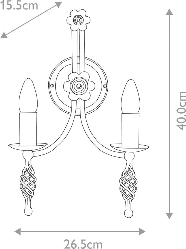 Elstead Lighting BELFRY BY2-BLACK Fali lámpa 2x60W/E14