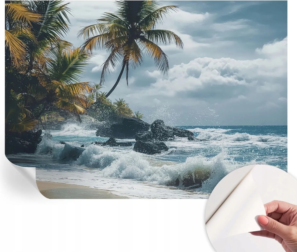 Öntapadós tapéta Divatos 3D fali ragasztó Egzotikus tengerpart 208x146 cm