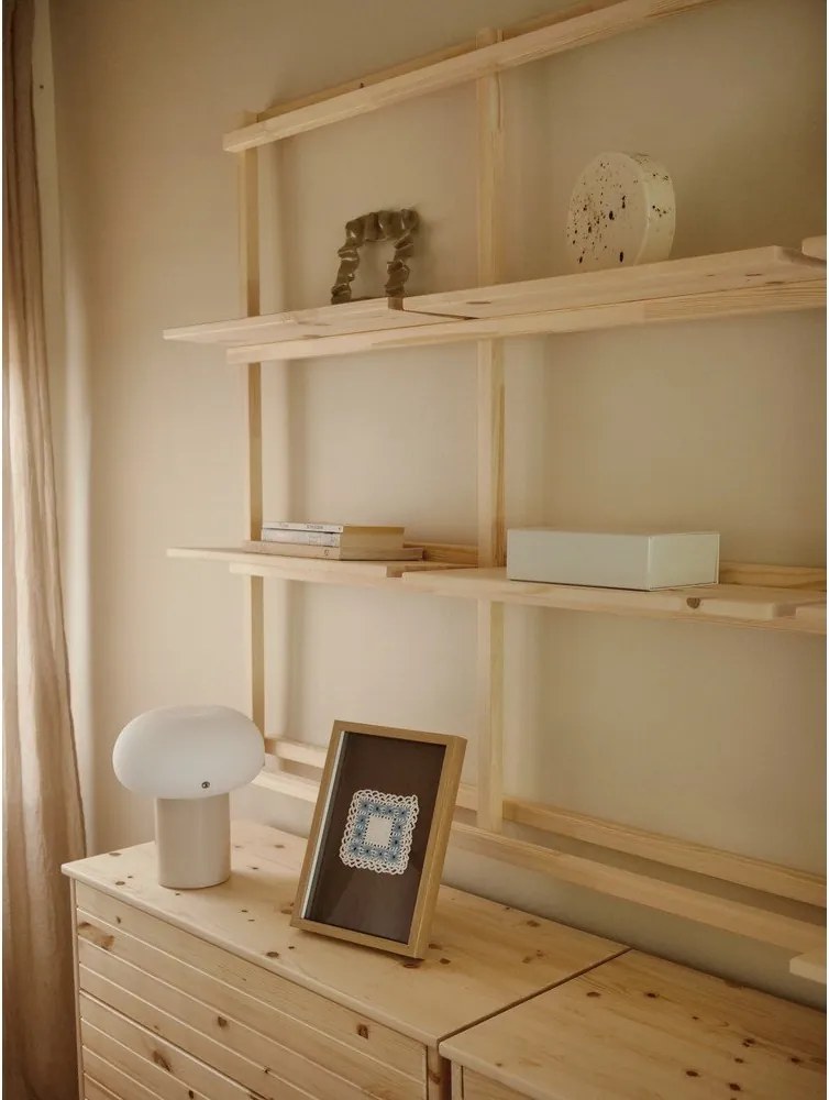 Natúr színű borovi fenyő fali könyvespolc 192x127 cm Groove – Karup Design