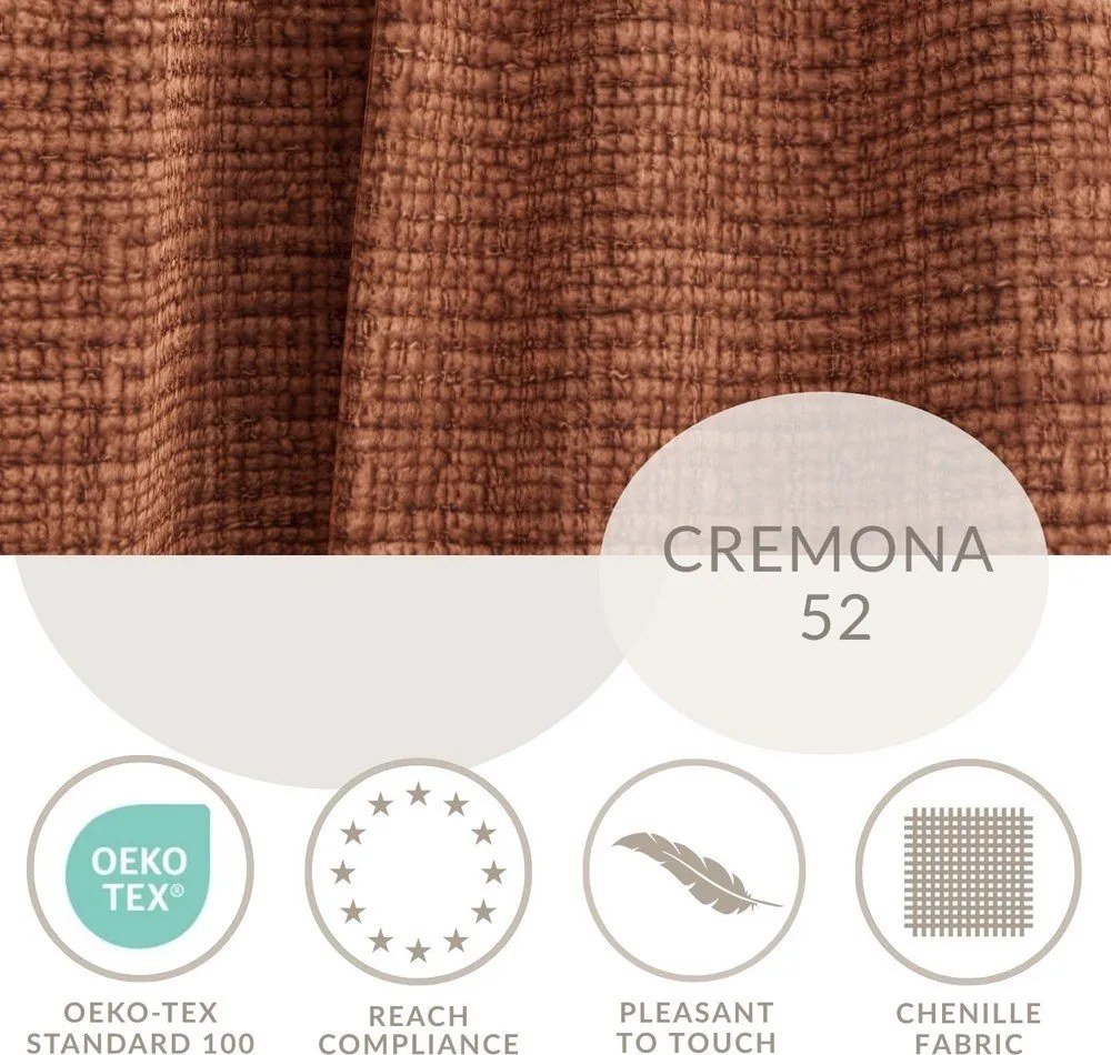 Rézszínű zsenília sarokkanapé (jobb oldali-L alakú) Kirou – Maison de Rêve