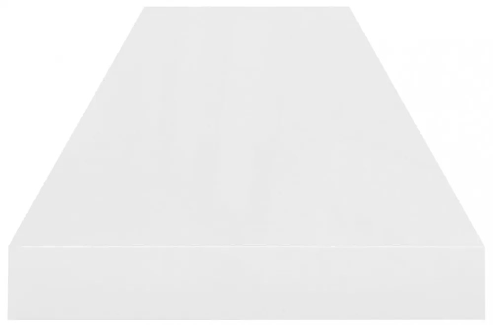magasfényű fehér MDF lebegő fali polc 90 x 23,5 x 3,8 cm
