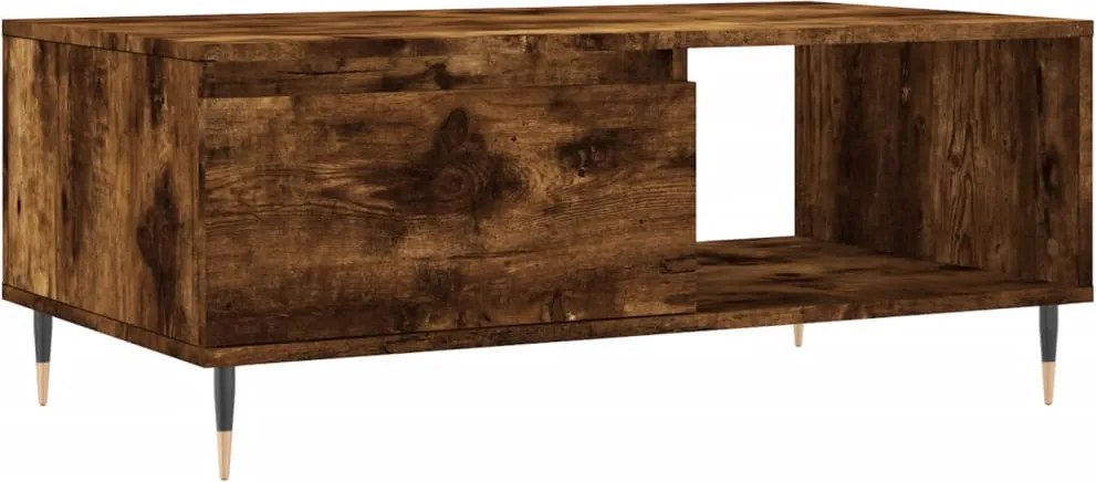 vidaXL füstös tölgy színű fatermék dohányzóasztal 90x50x36,5 cm