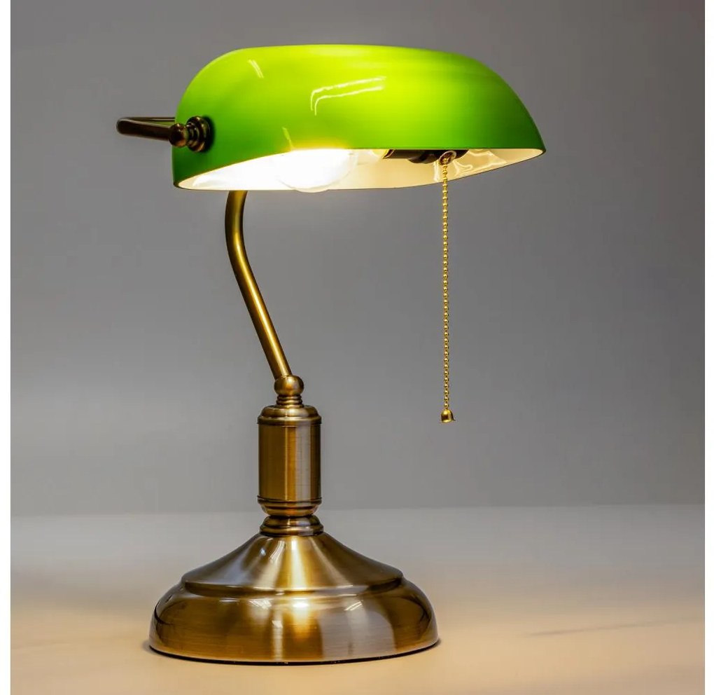 Brilagi - BANK OFFICE asztali lámpa 1xE27/60W/230V réz/zöld