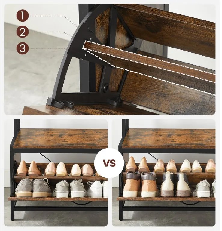 Előszobafal TAYLOR cipősszekrénnyel 180x85 cm, rusztikus barna