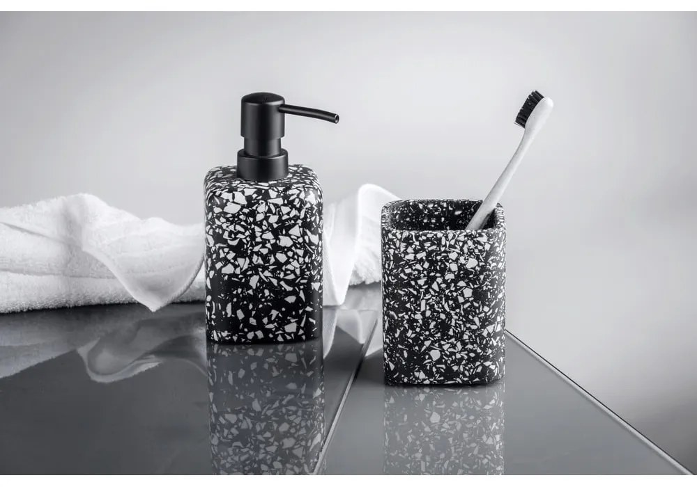 Terrazzo fekete fogkefetartó pohár - Wenko