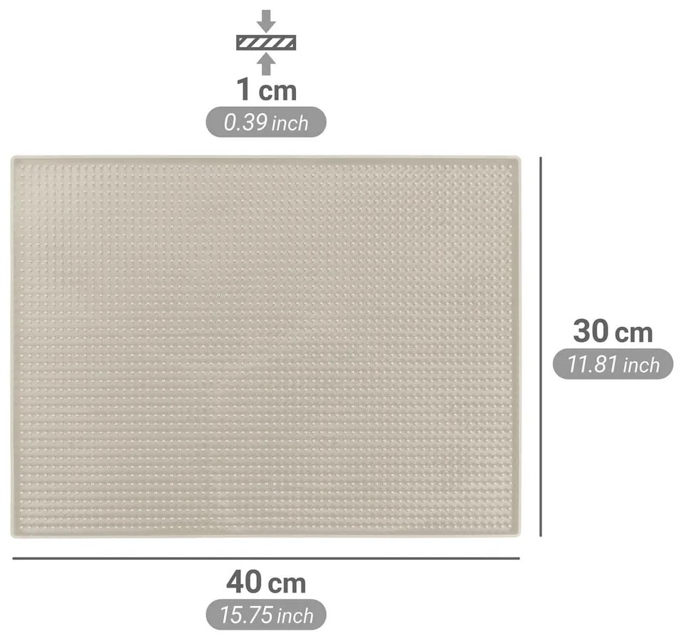 Bézs gumi edénycsepegtető alátét 40x30 cm Maxi – Wenko