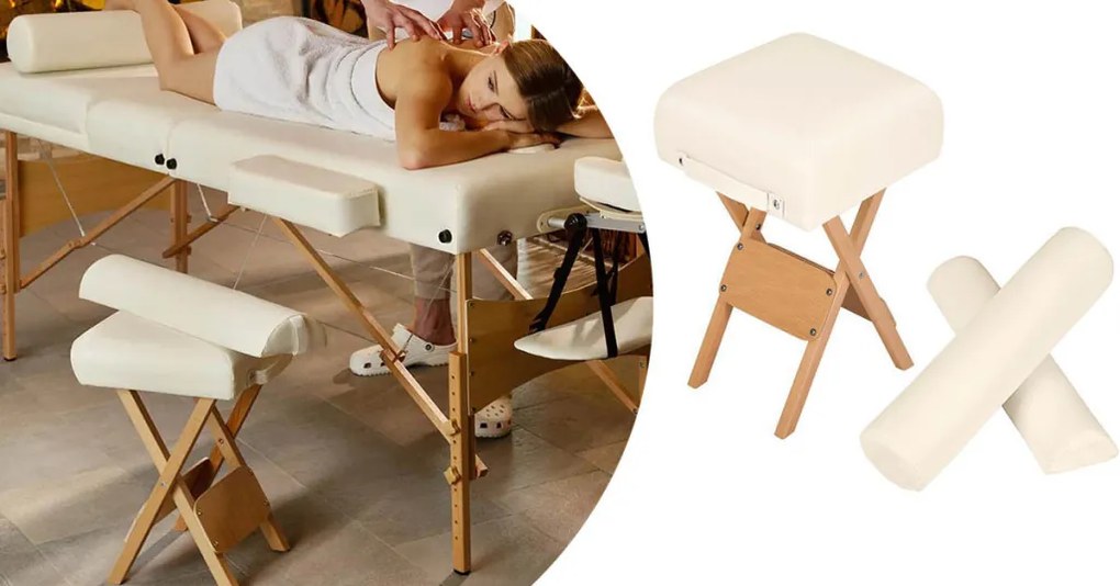 Összecsukható szék masszázságyhoz 2 masszázshengerrel