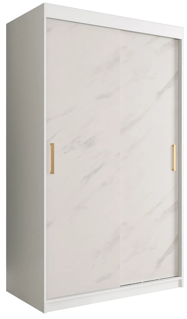 Ruhásszekrény 120 cm Marbelo T (matt fehér + fehér márvány). 1064540
