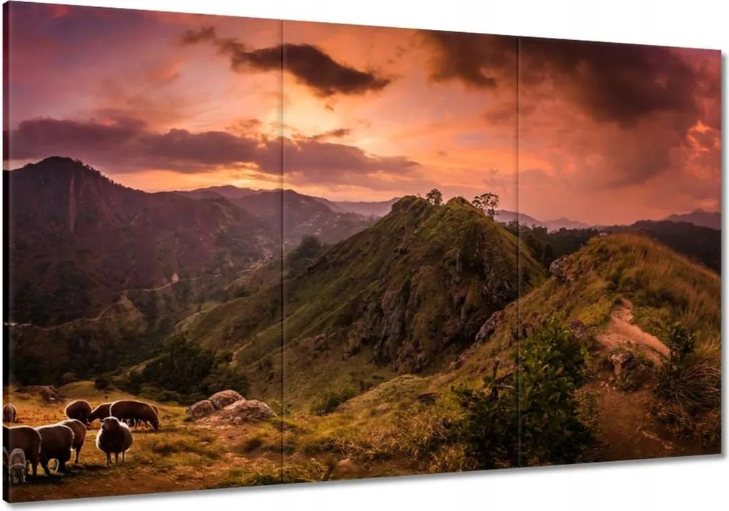 Festmények 120x80 Tájkép bárányhegyekkel