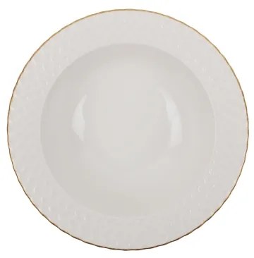 24 darabos porcelán étkészlet — fehér/arany