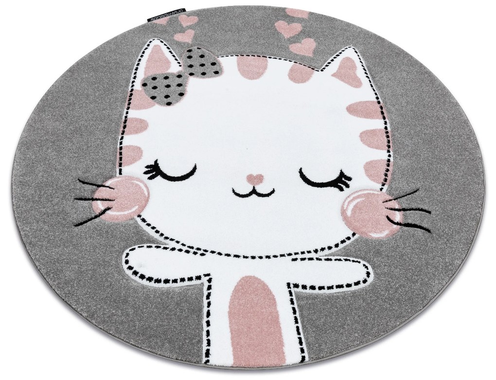PETIT szőnyeg KITTY macska kör szürke
