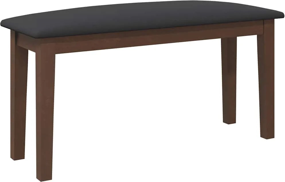 vidaXL barna tömörfa gumiból pad 90 cm