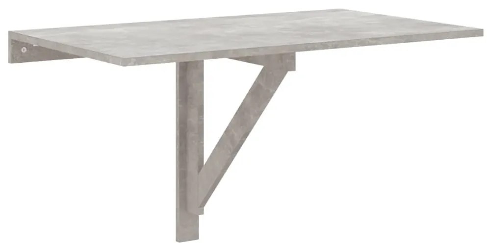 betonszürke szerelt fa összecsukható fali asztal 100x60x56 cm