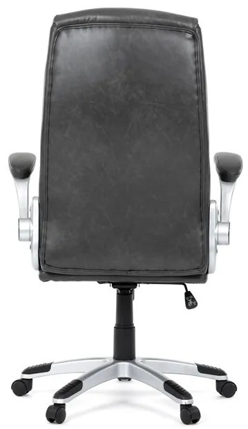 Szürke Ökobőr Irodai Főnöki Szék Hinta Mechanikával. KA-F1218 GREY