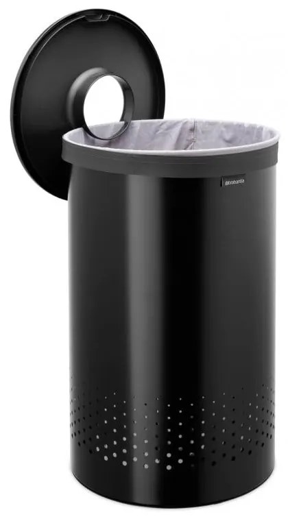 Matt fekete fém szennyeskosár 60 l – Brabantia