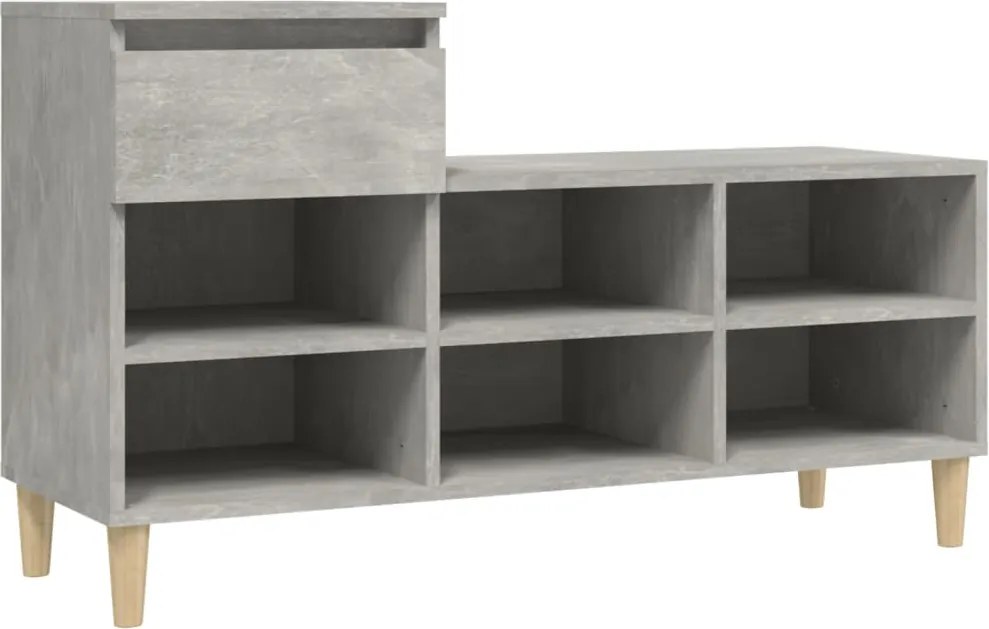vidaXL betonszürke szerelt fa cipőszekrény 102x36x60 cm