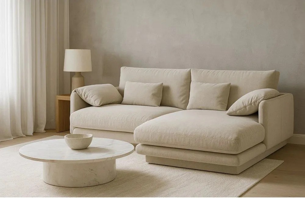 Bézs sarokkanapé (jobb oldali) Torino – Micadoni Home