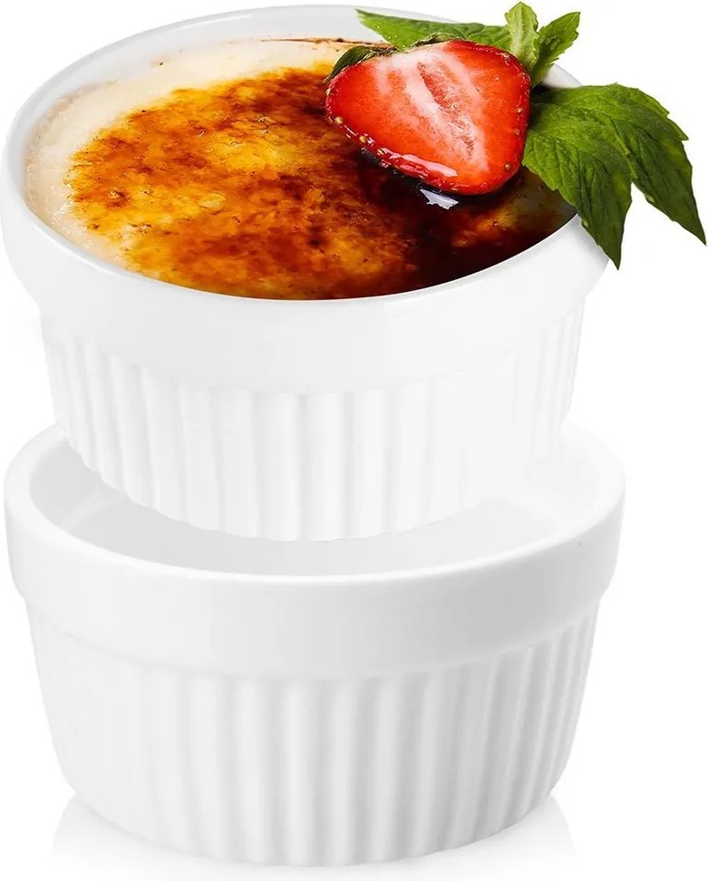 Sütőtál Kerámia Fehér Kokárda Formák 9,5 CM 170 ML 2 Db