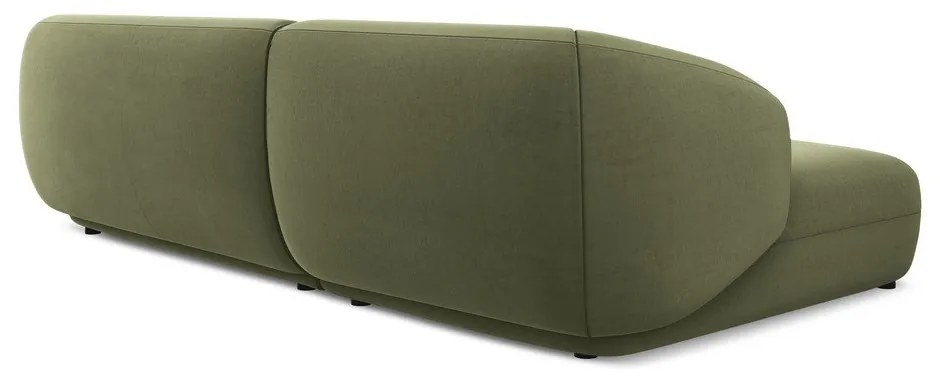 Zöld bársony sarokkanapé (bal oldali) Moana – Makamii