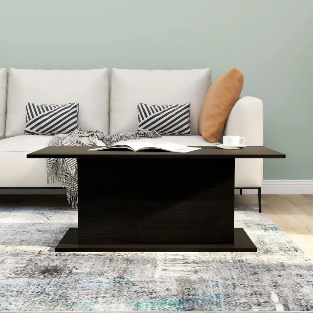 fekete szerelt fa dohányzóasztal 102x55,5x40 cm
