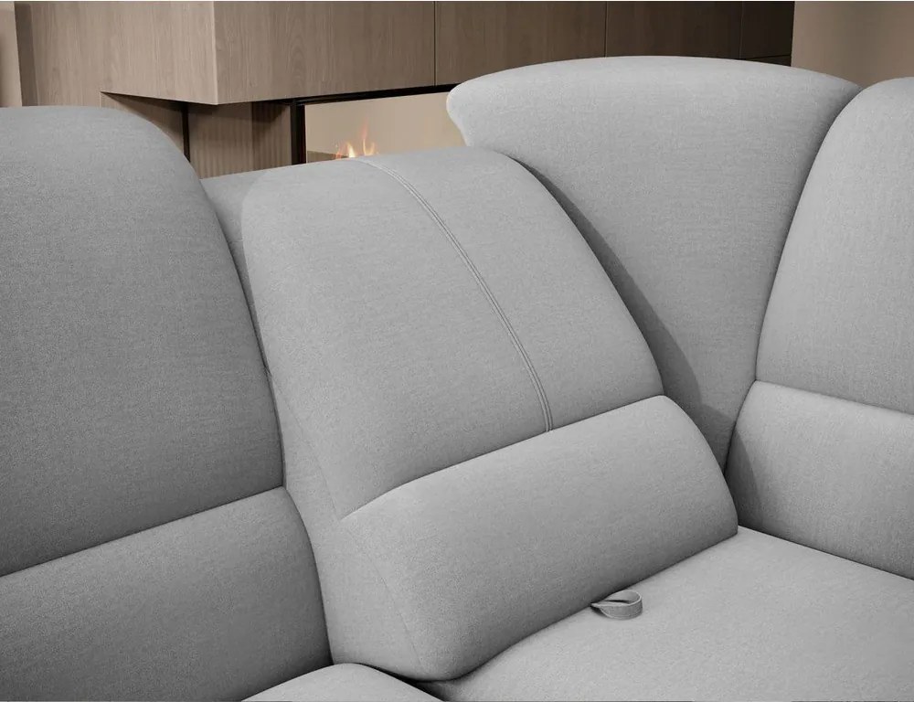 Szürke bársony kinyitható-tárolóhelyes sarokkanapé (jobb oldali-L alakú) Siber – ELTAP