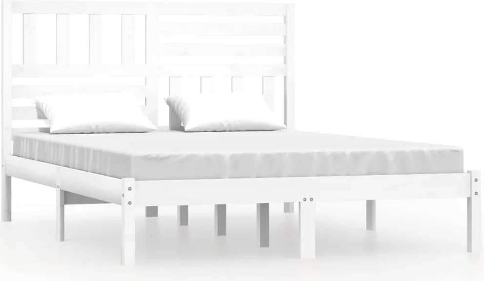 vidaXL fehér tömör fenyőfa ágy matrac nélkül 120 x 190 cm